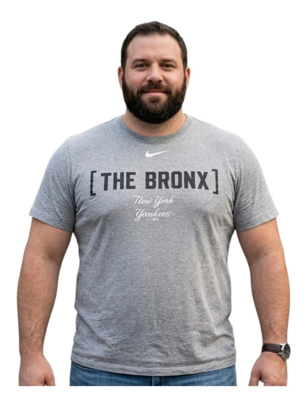 Nike New York Yankees The Bronx Local Phrase Grey T-Shirt Size [M]